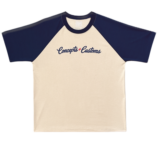 Autograph S/S Raglan Shirt - Warm Sand & Navy