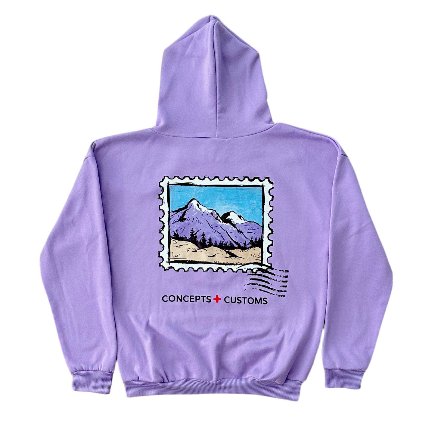 Wanderlust Postcard Hoodie - Lavender