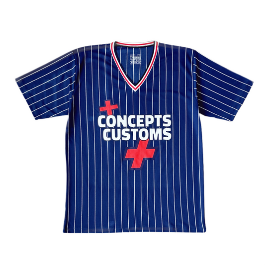 Pinstripe Exhibition Jersey - Navy Blue