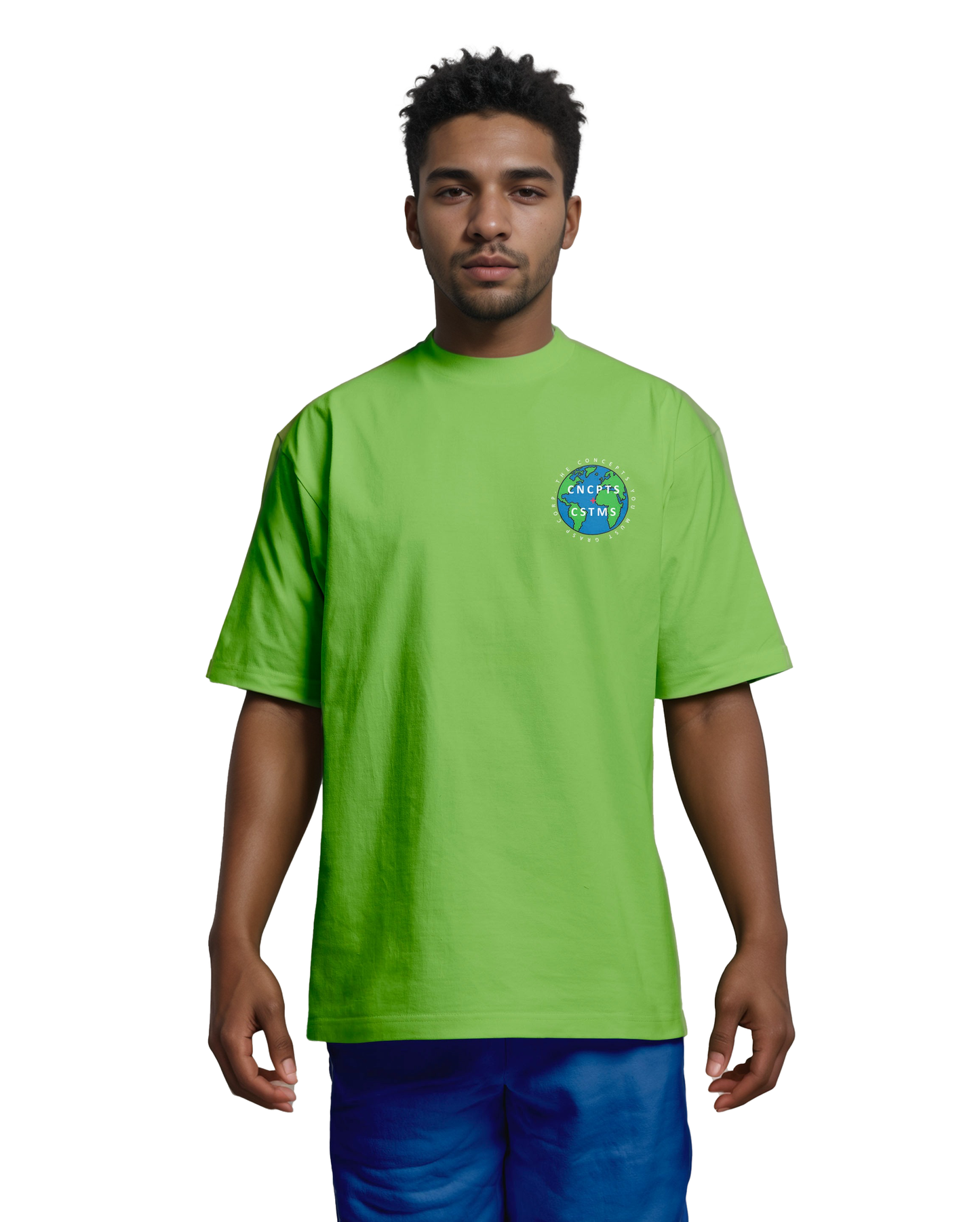 Super Global Tee (Puff) - Lime Green